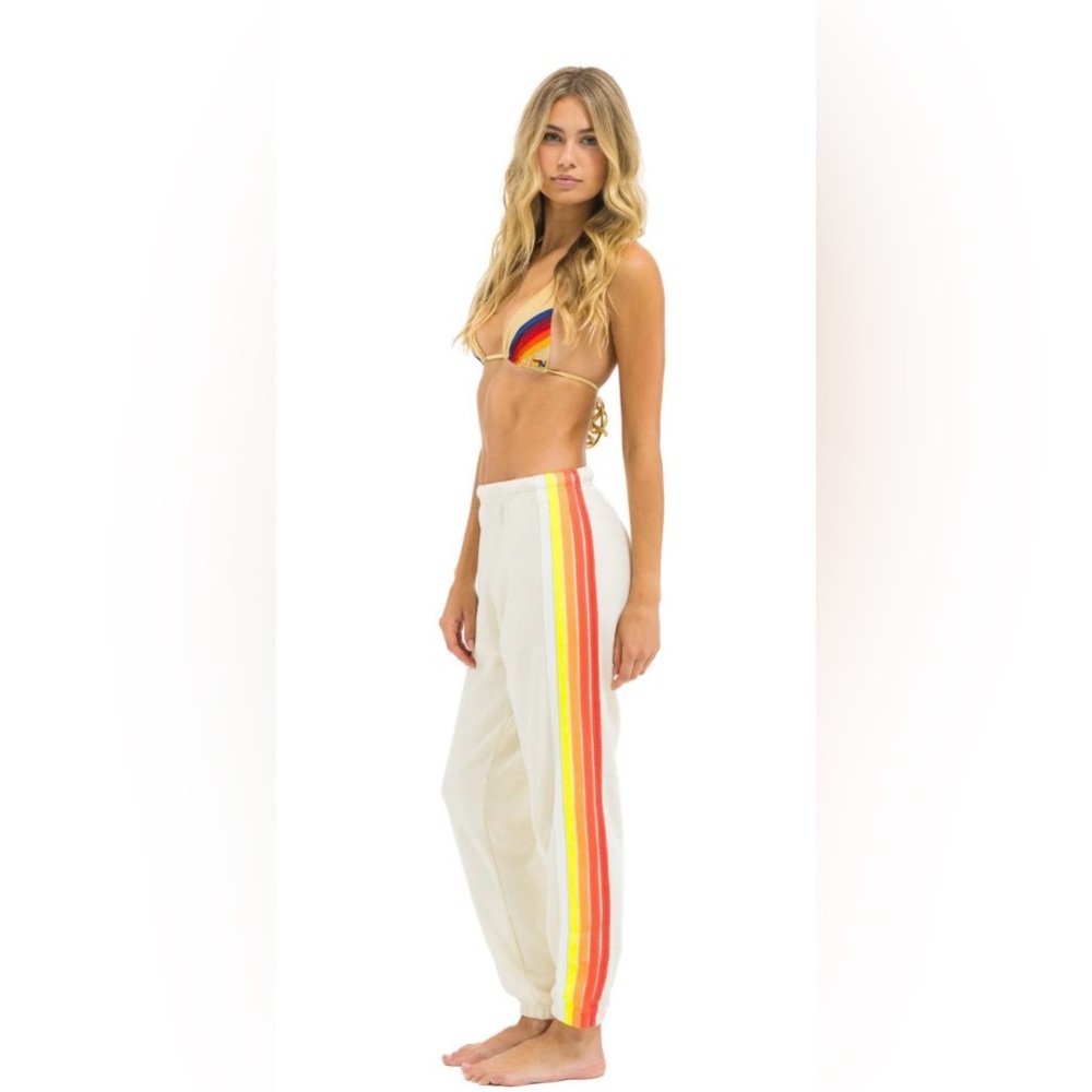 AVIATOR NATION 5 Stripe women’s sweatpants Vintage White